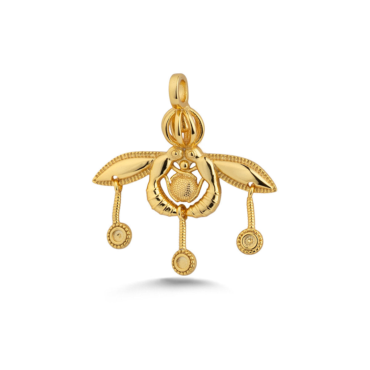 Minoan Bee Pendant – 925 Sterling Silver and Gold Plated
