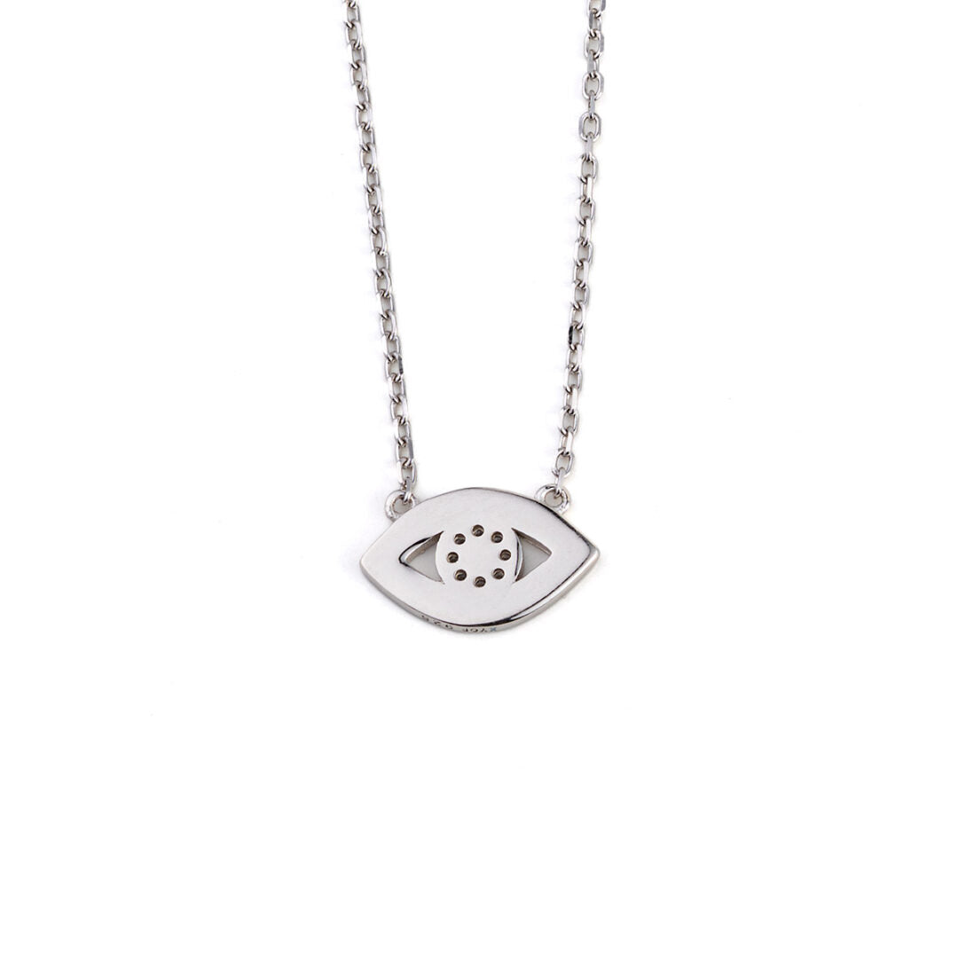 Enamel Open Eye Necklace - 925 Sterling Silver