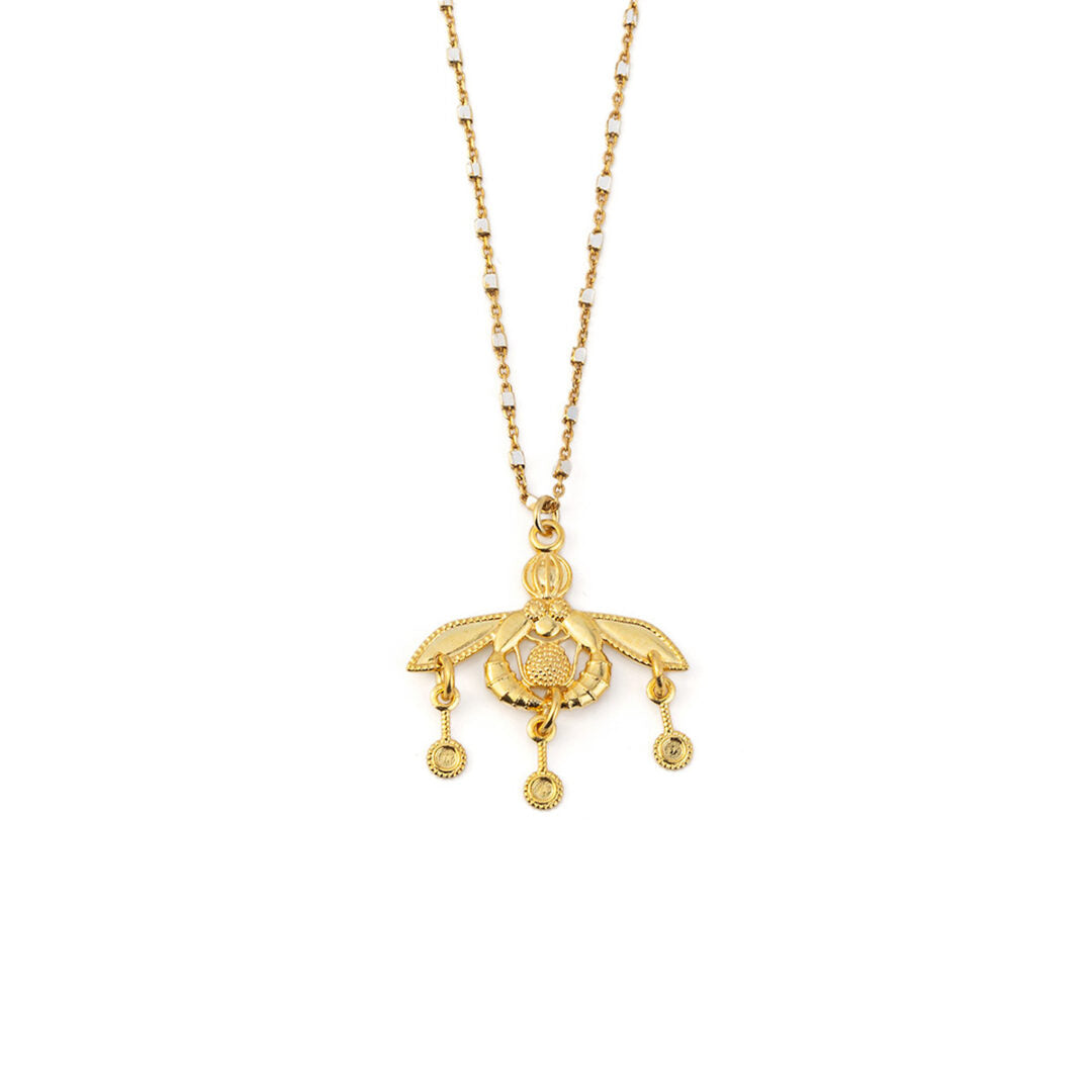 Minoan Bees Necklace – 925 Sterling Silver Gold Plated