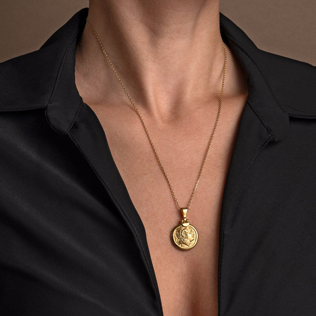 Alexander The Great Pendant - Gold Plated and Sterling Silver