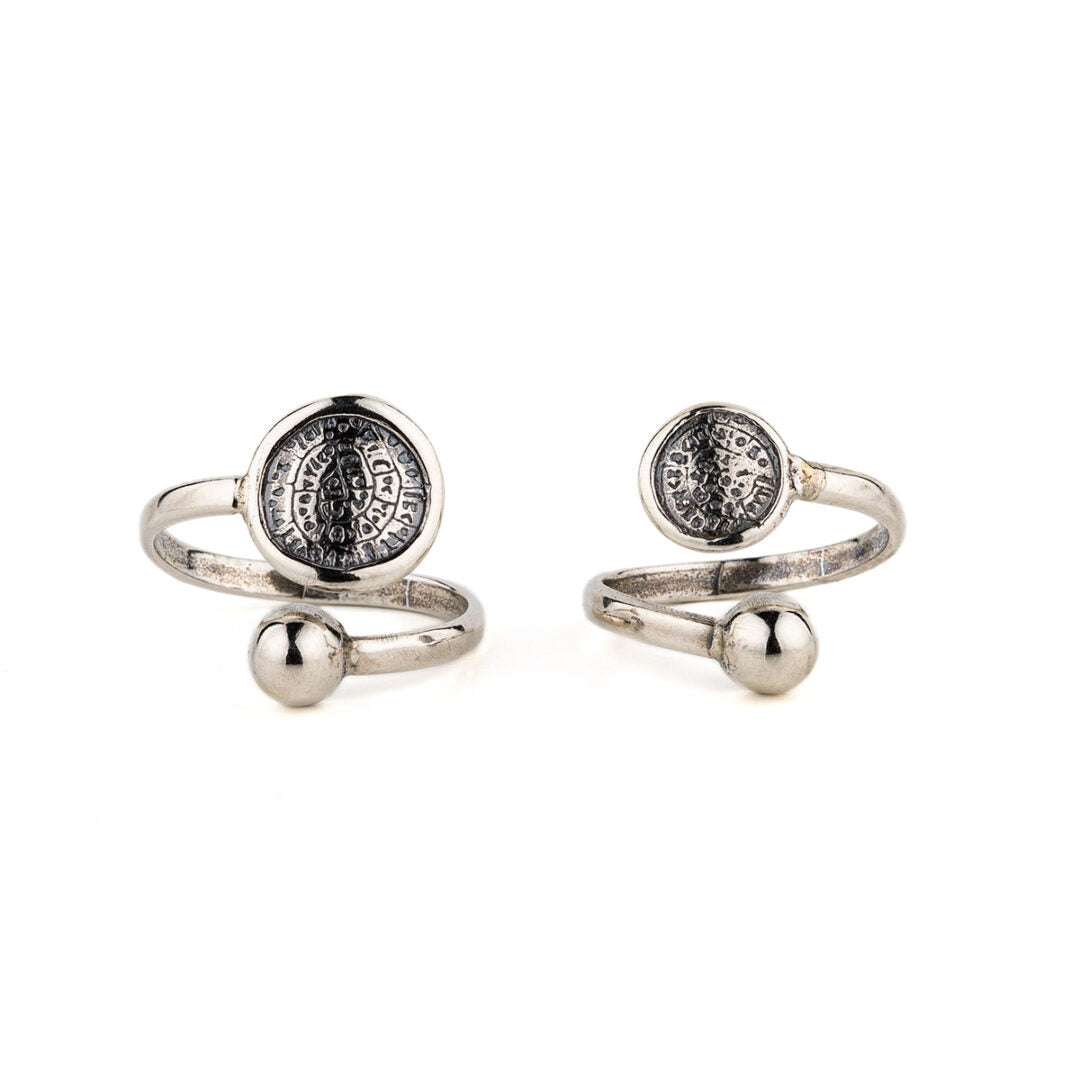 Adjustable Phaistos Disc Ring – 925 Sterling Silver