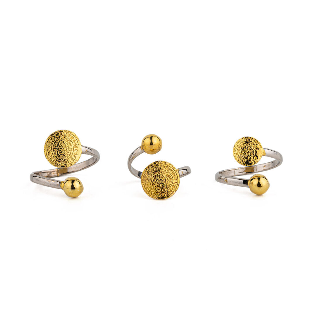 Phaistos Ring – Sterling Silver and Gold Plated