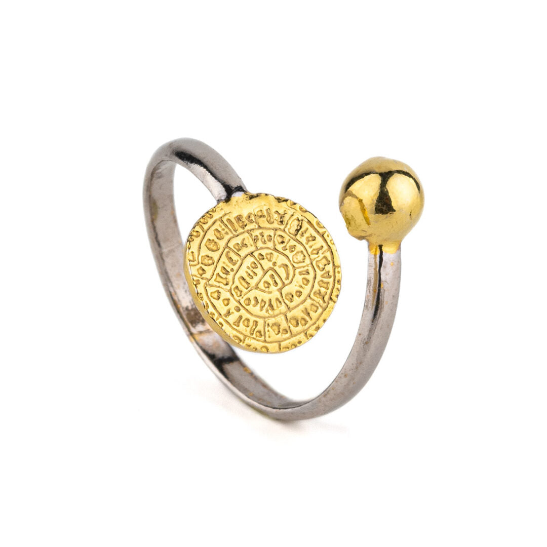 Phaistos Ring – Sterling Silver and Gold Plated