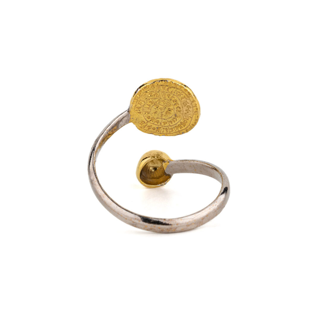 Phaistos Ring – Sterling Silver and Gold Plated