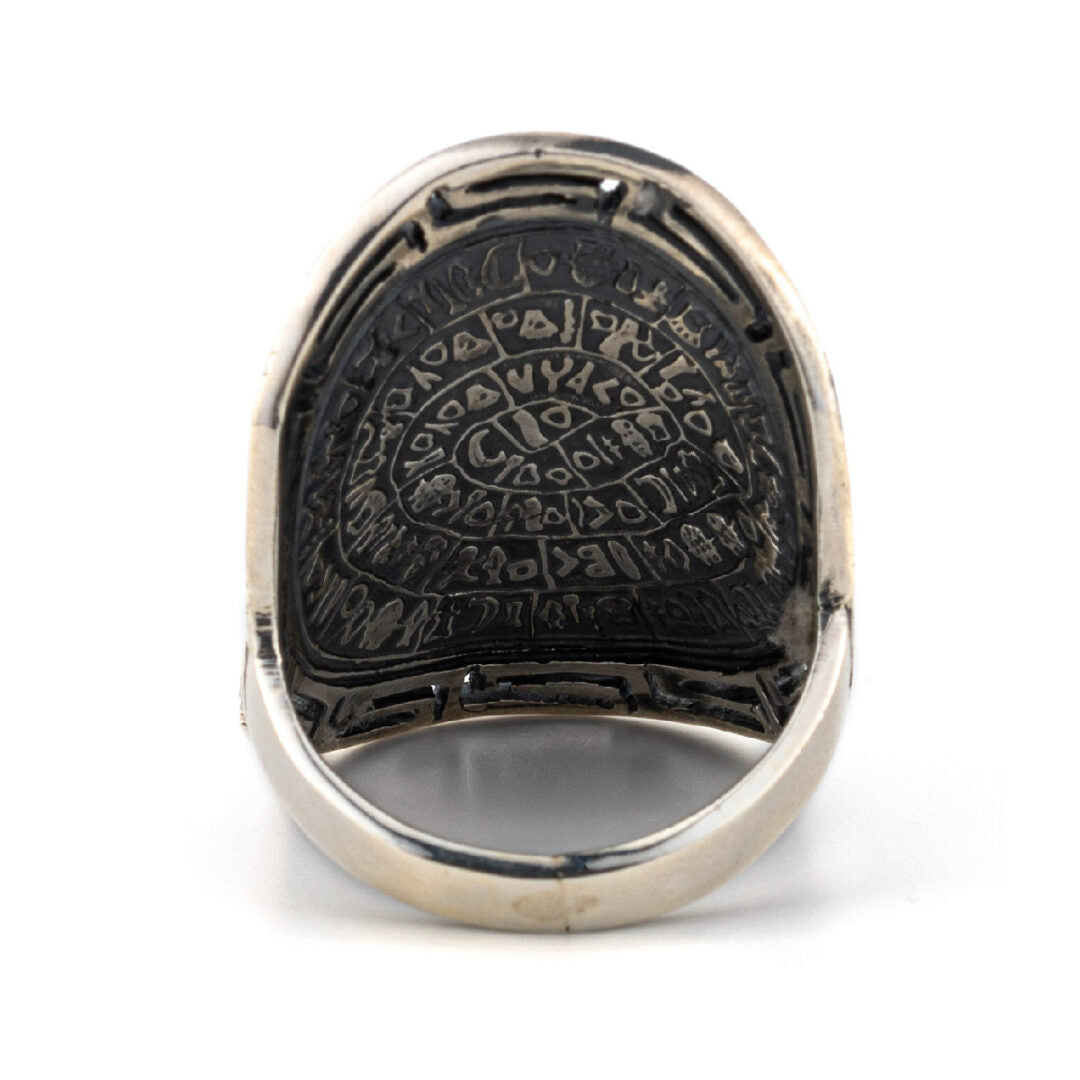 Phaistos Disc Meander Ring - 925 Sterling Silver