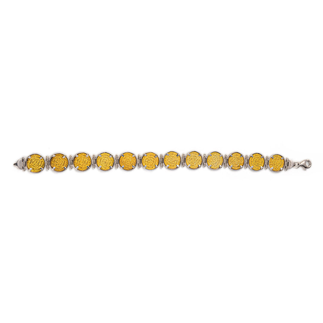 Phaistos Disc Link Bracelet in 925 Sterling Silver