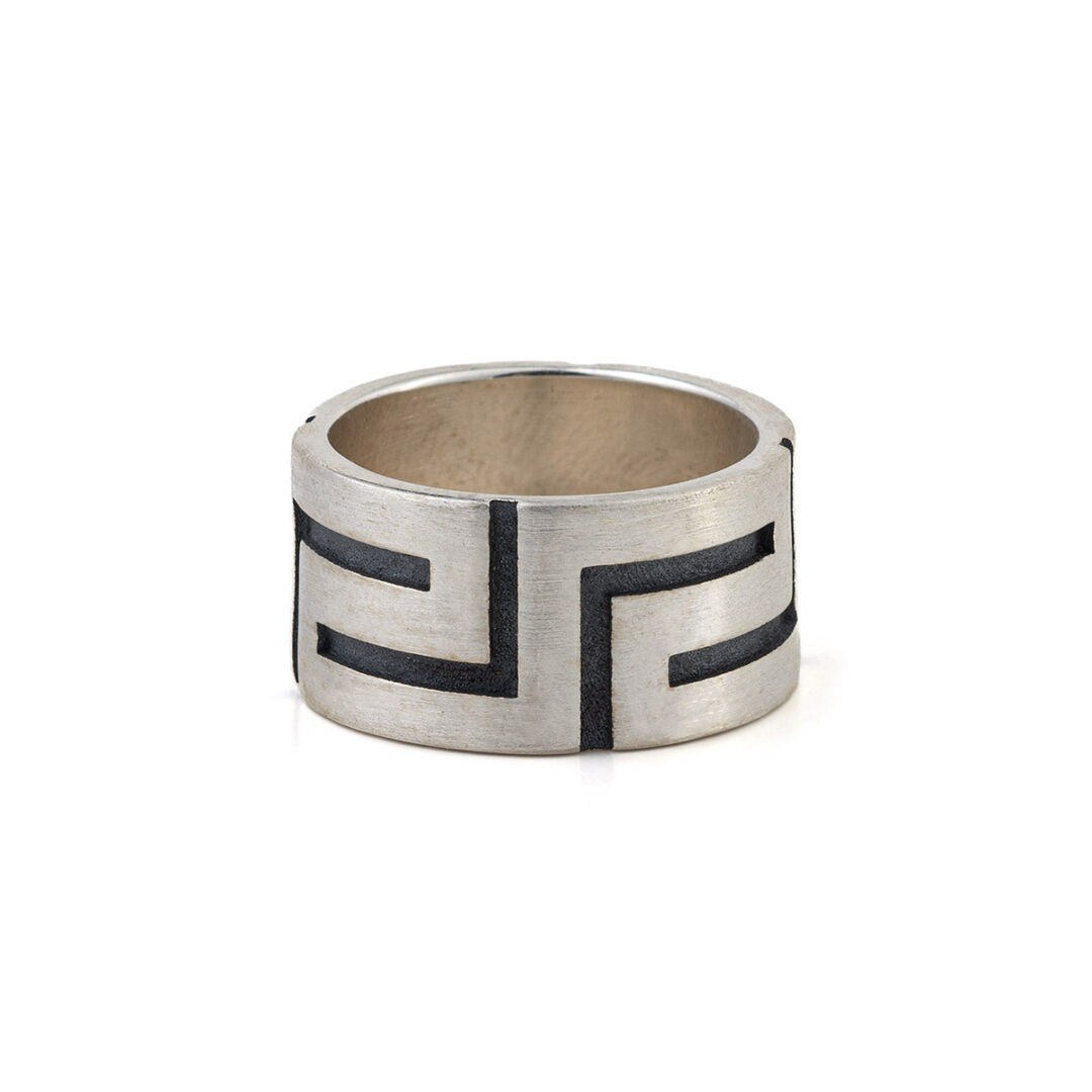 Eternity Greek Key Ring  - 925 Sterling Silver