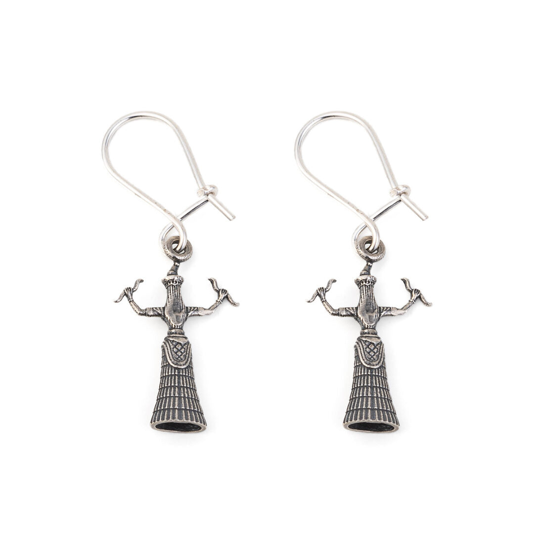 Snake Goddess Drop Earrings - Sterling Silver and Gold Plated