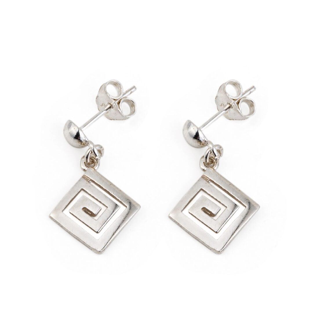Greek Key Drop Earrings