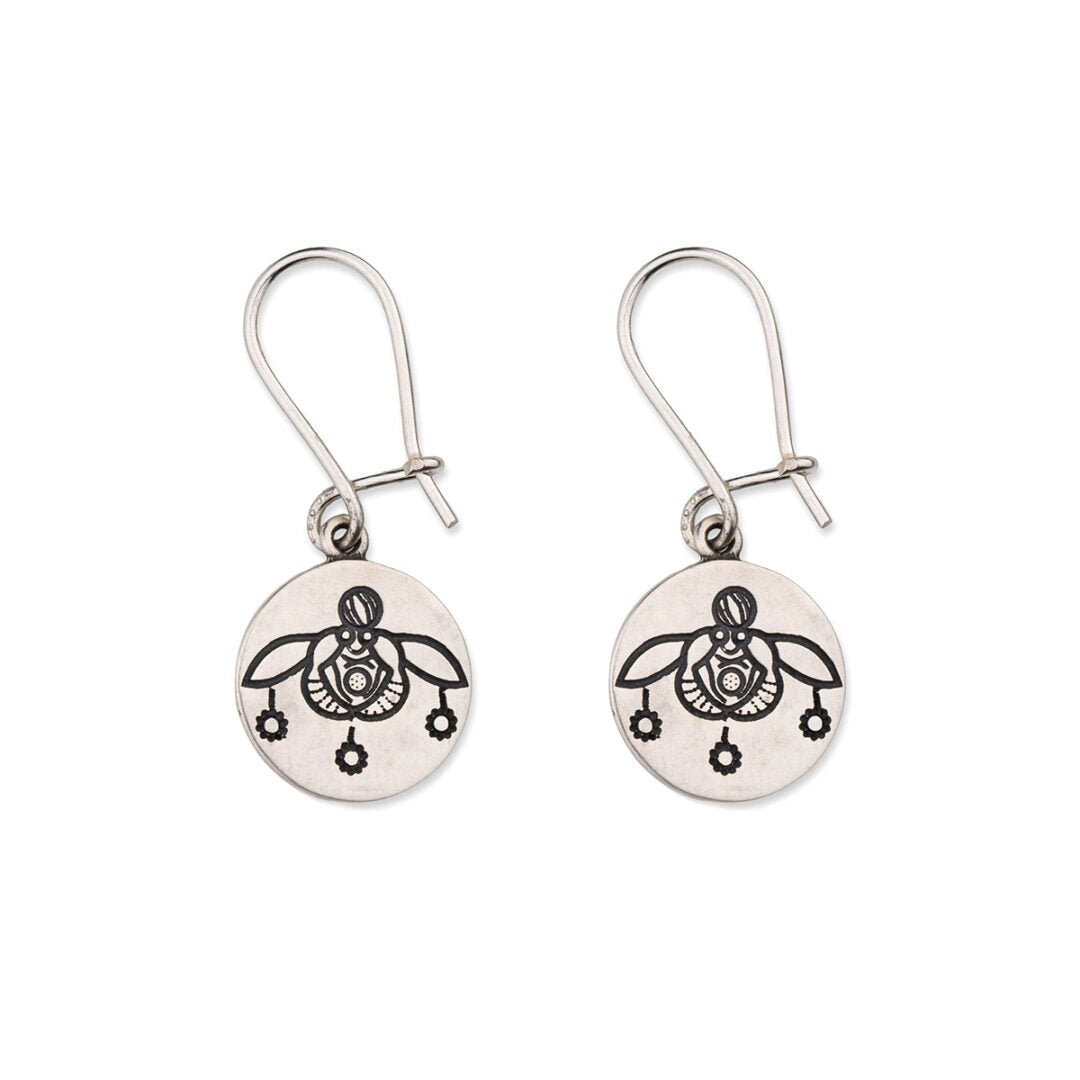 Phaistos Disc Double Earrings with Minoan Bees