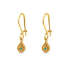 Byzantine Tear Drop Earrings with Zircon — Green