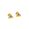 Byzantine Mini Triangle Earrings with Zircon — Blue