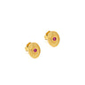 Byzantine Mini Oval Earrings with Zircon — Red