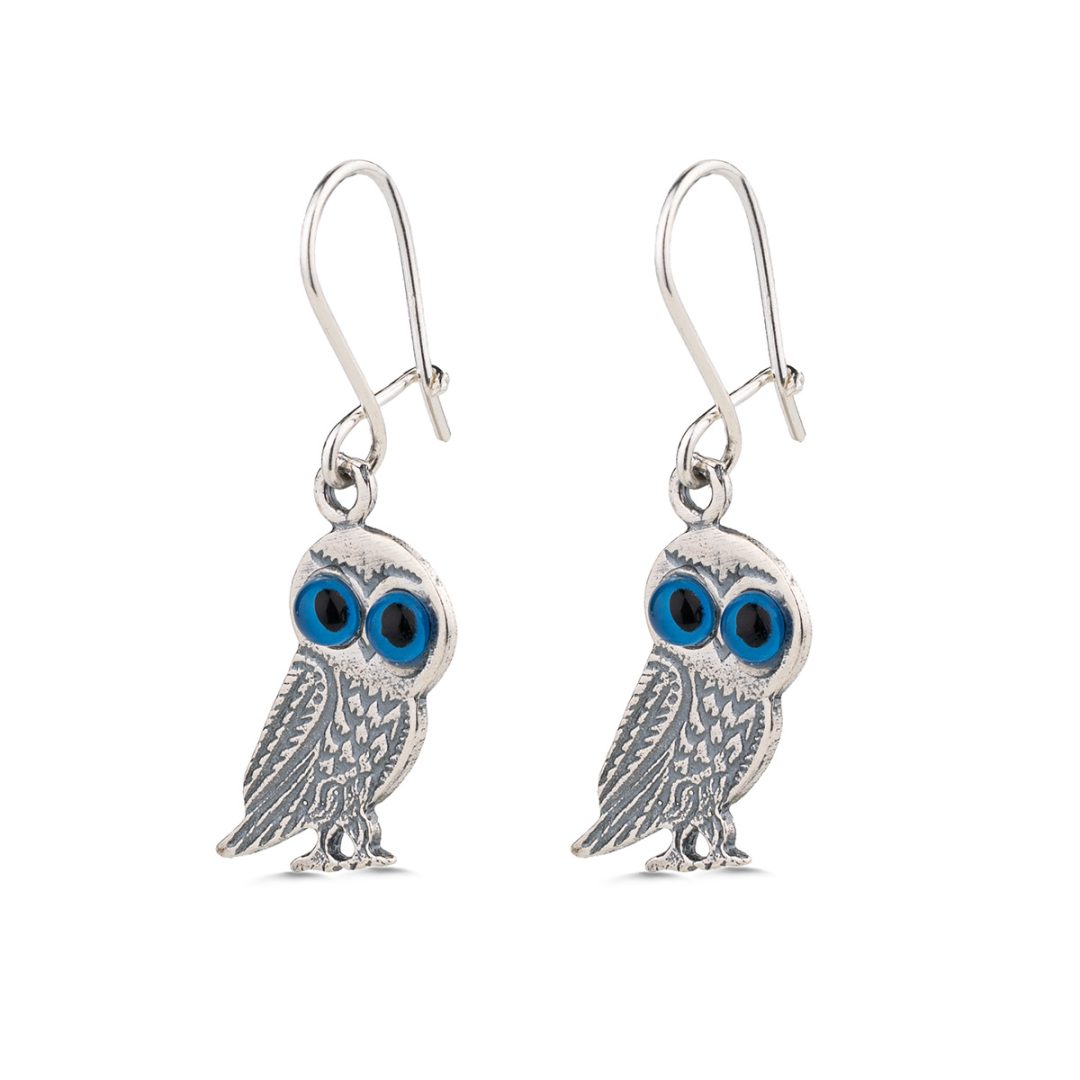 Wisdom Owl Earrings in 925 Sterling Silver