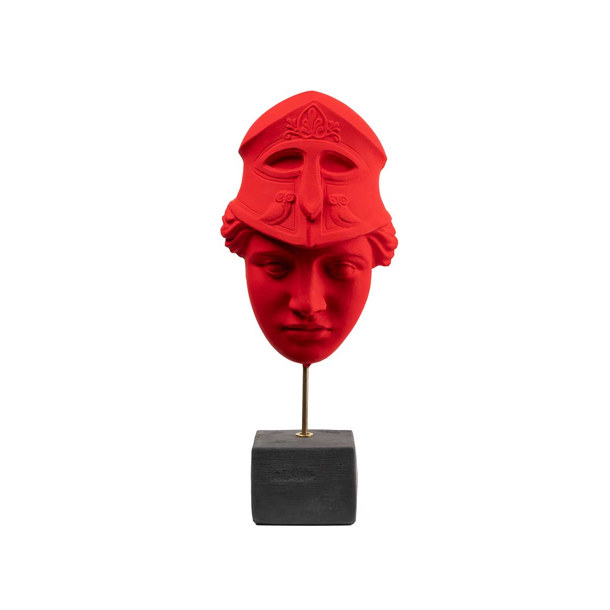 Mask of Athena – Greek Goddess of Wisdom Decorative Sculpture — Red