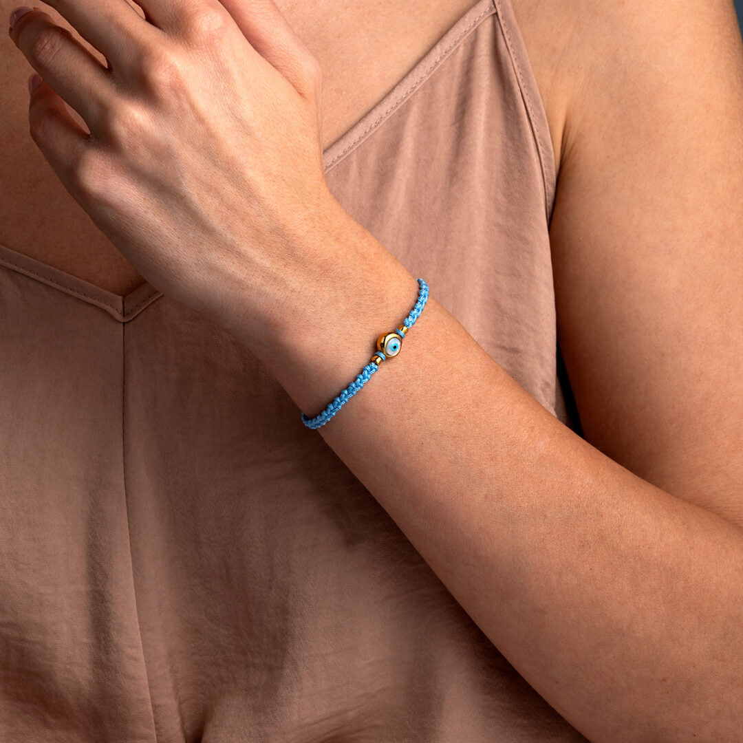 Evil Eye Siel Macrame Bracelet – 925 Sterling Silver