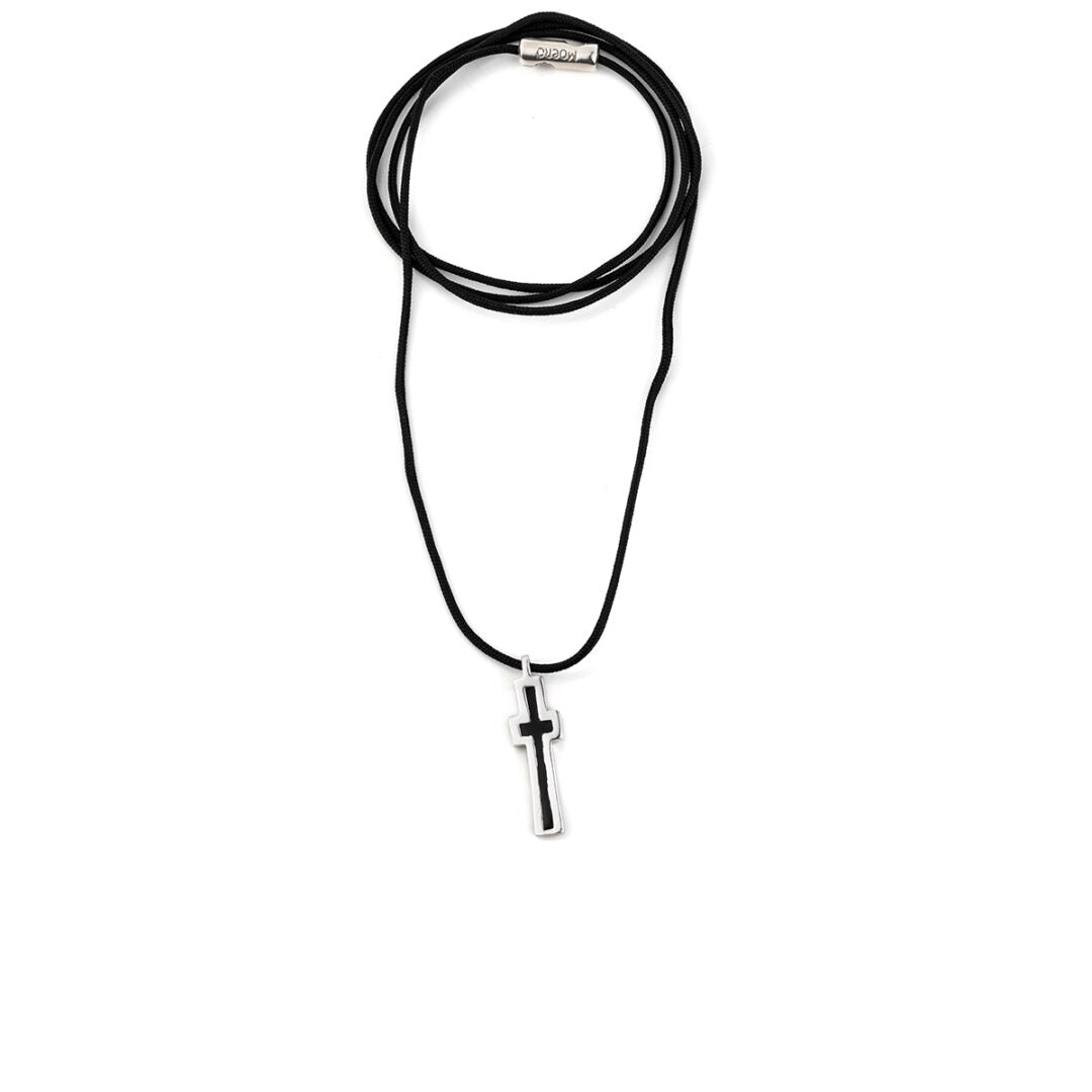 Black Cross Cord Necklace