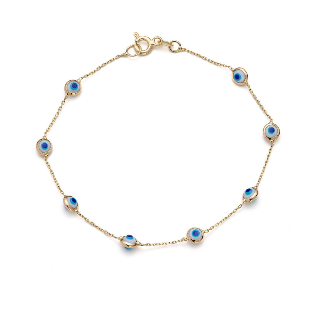White Eyes Bracelet - 14k Gold