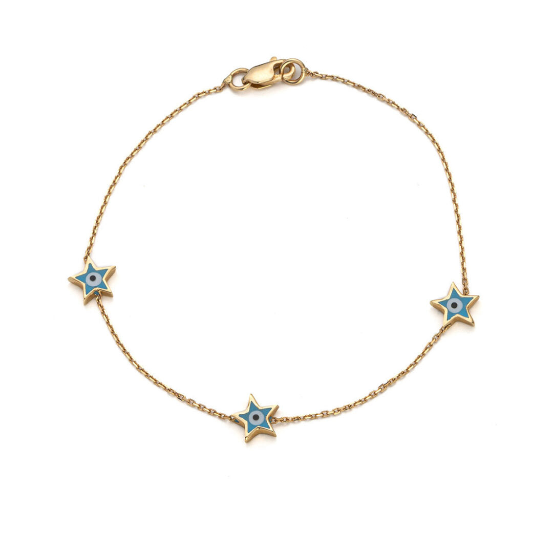 Star Eyes Bracelet - 14k Gold
