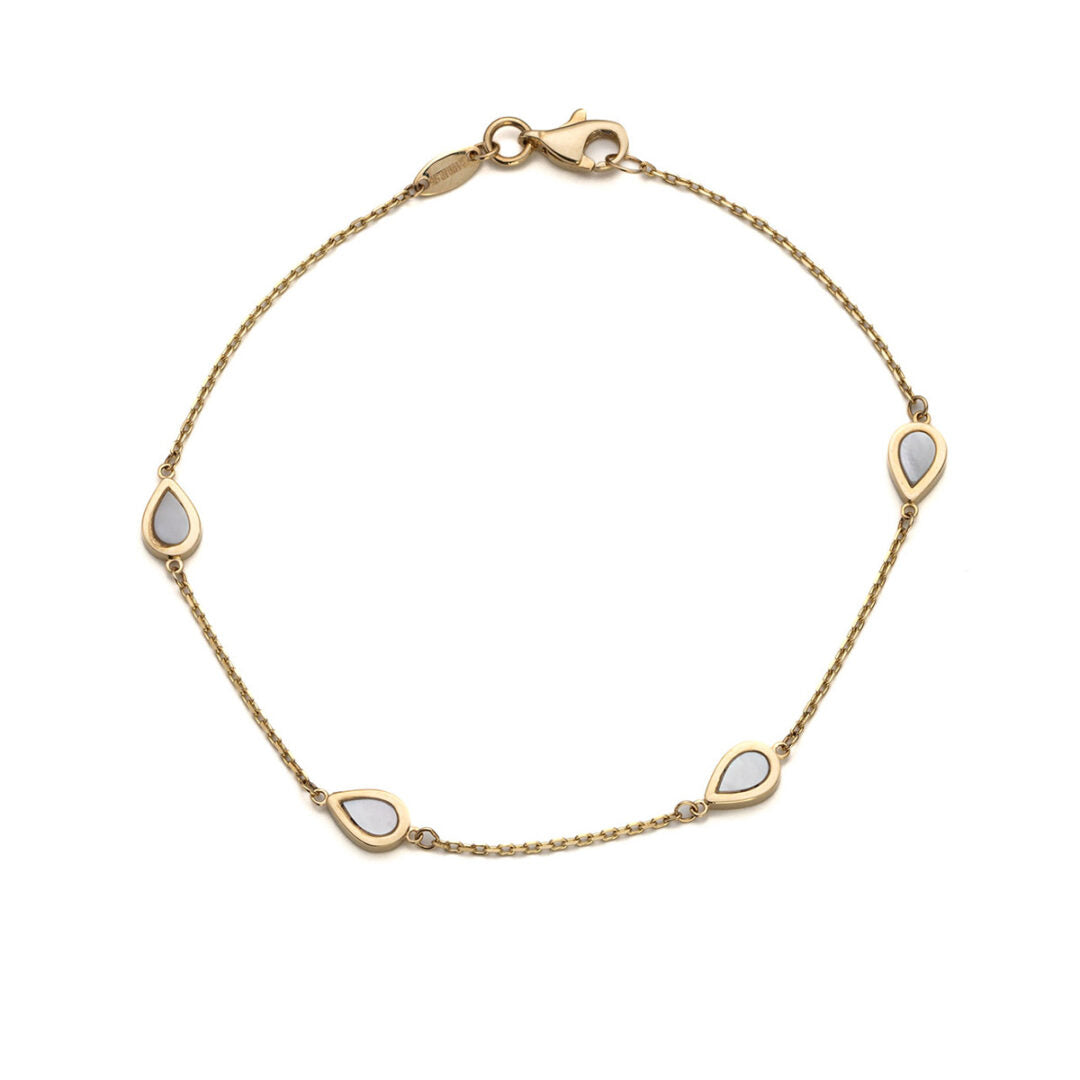 Teardrop Mother of Pearl Bracelet - 14k Gold