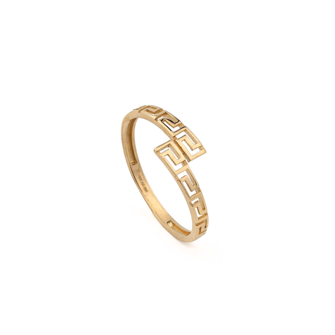 14K Yellow Gold Greek Key Ring
