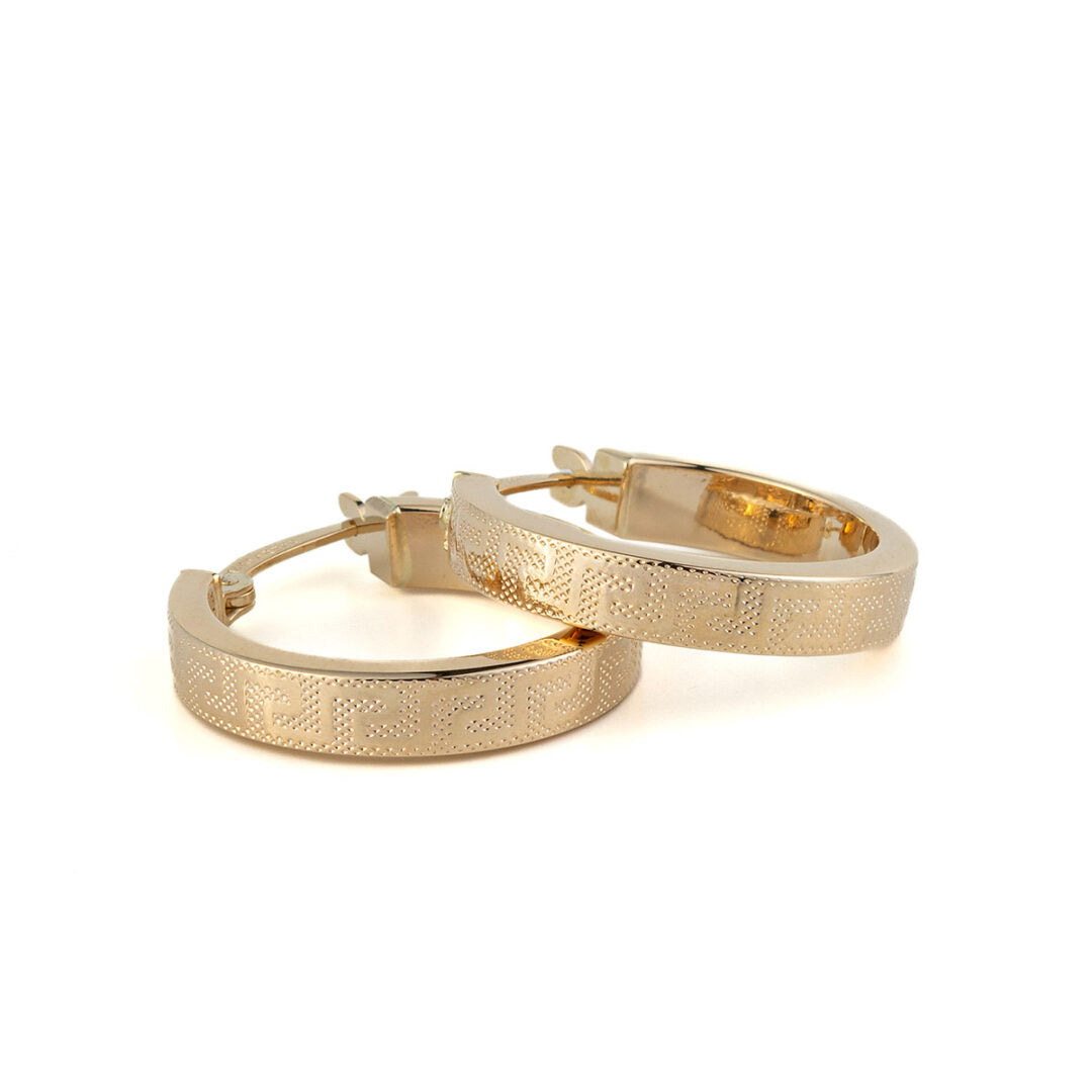 Greca Hoop Earrings - 14K Gold