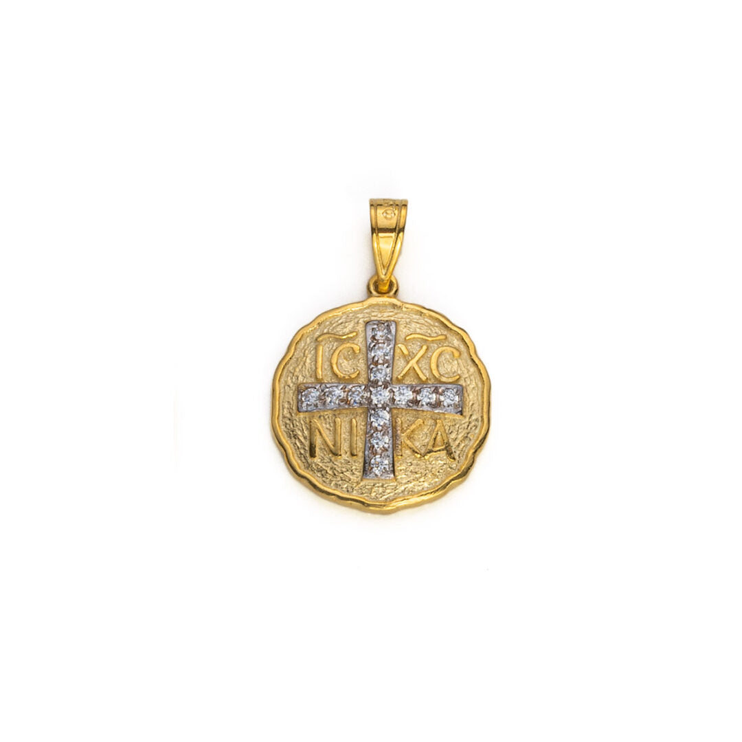 Konstantinato Pendant with Zircon – 9K Gold