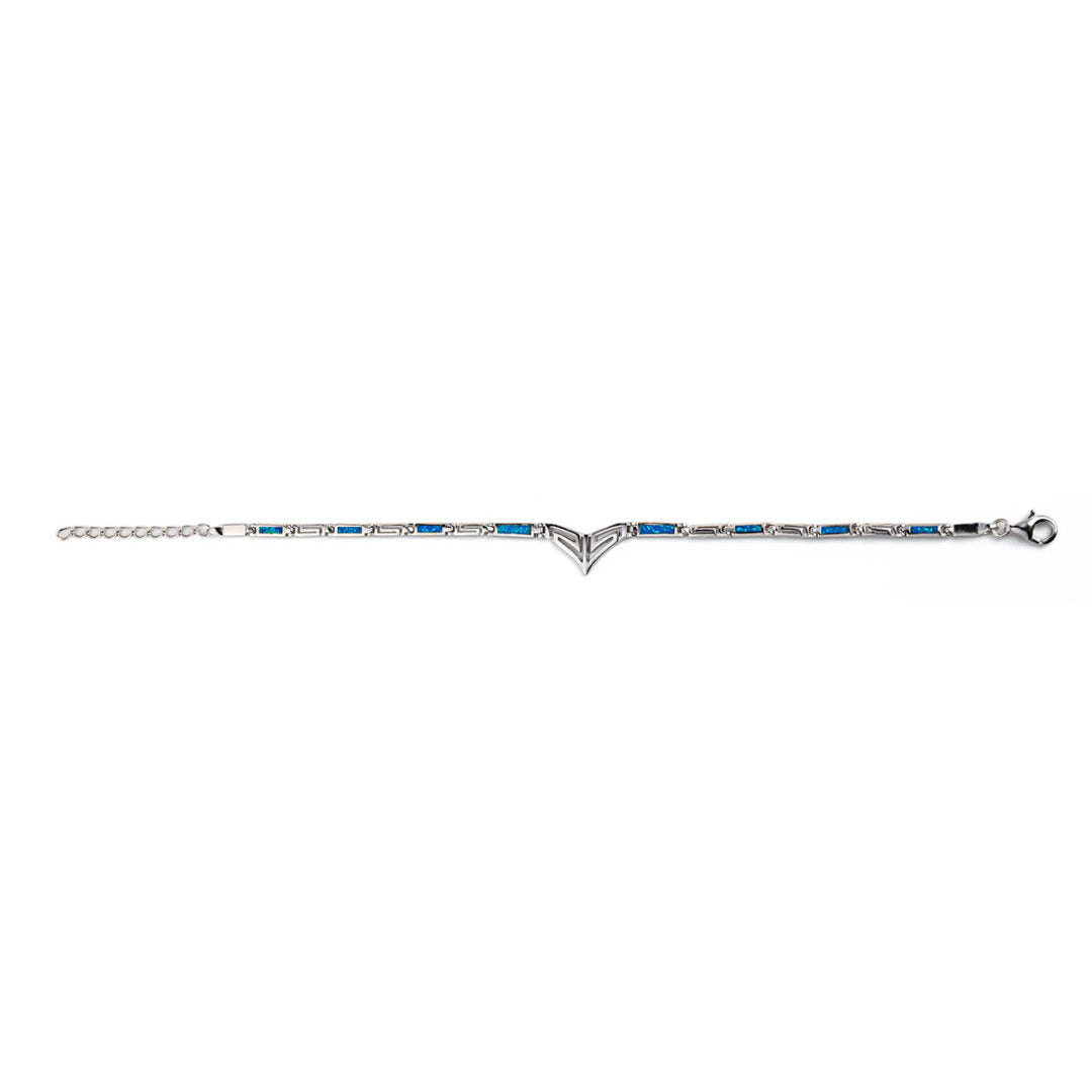 Meander Bracelet – 925 Sterling Silver with Opal