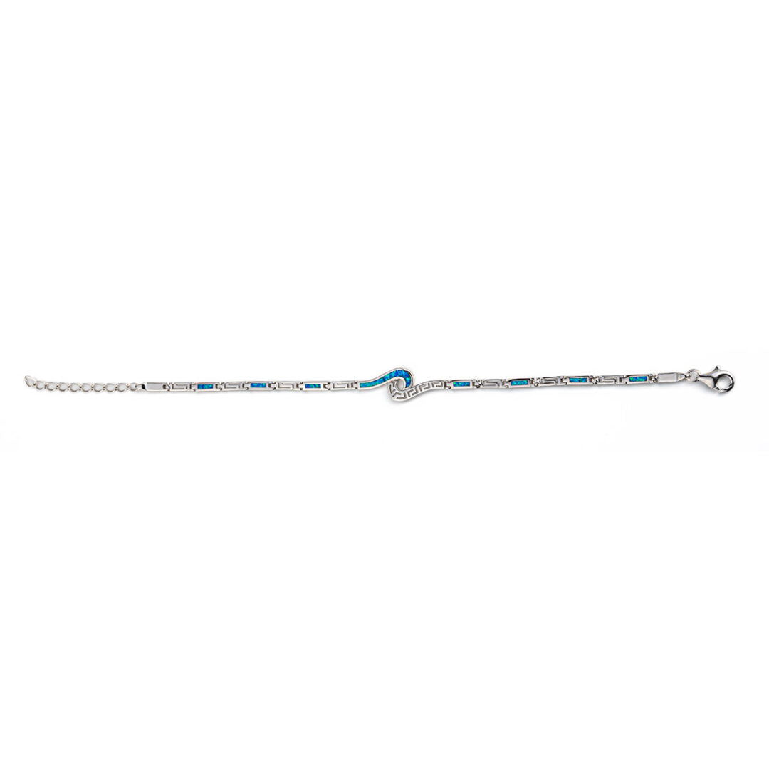 Meander Bracelet – 925 Sterling Silver with Opal
