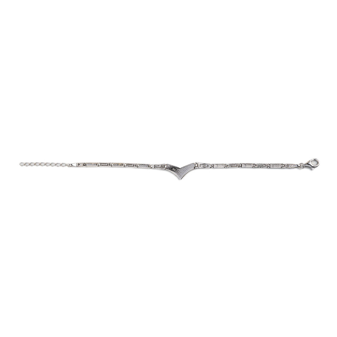 Meander Bracelet – 925 Sterling Silver with Opal — White