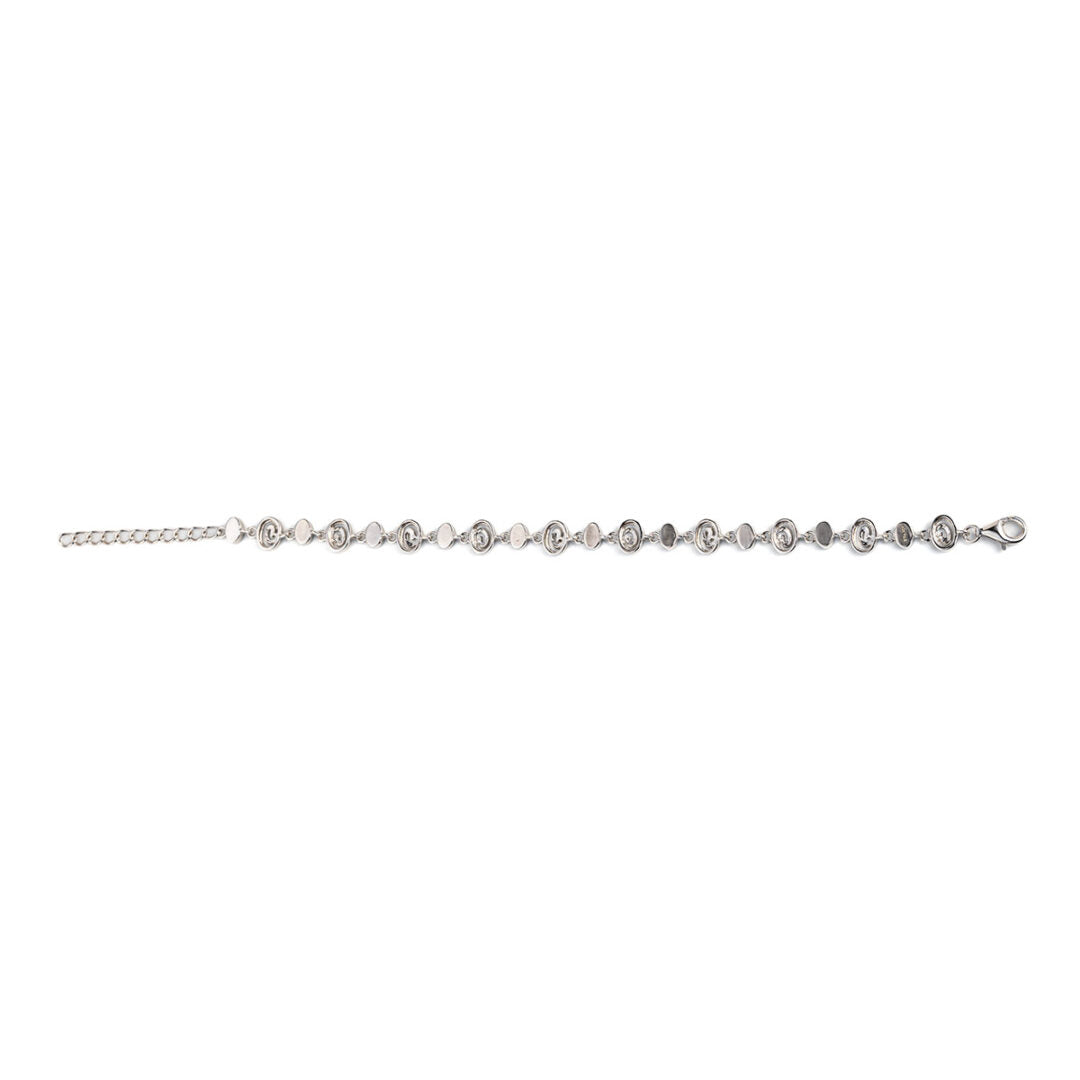 Spiral Bracelet - 925 Sterling Silver with Opal