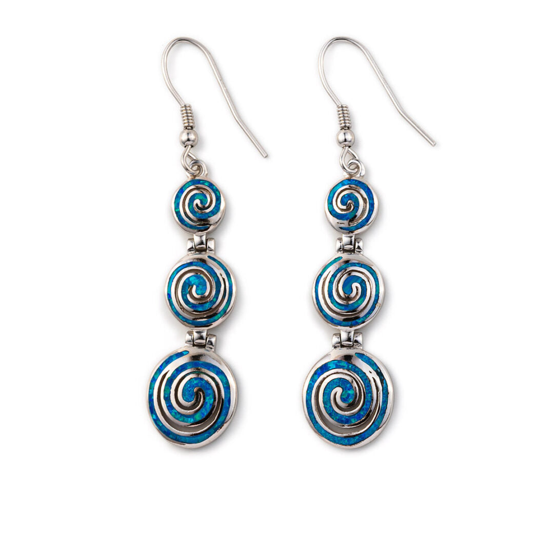 925 fine silver dangle earrings with spiral