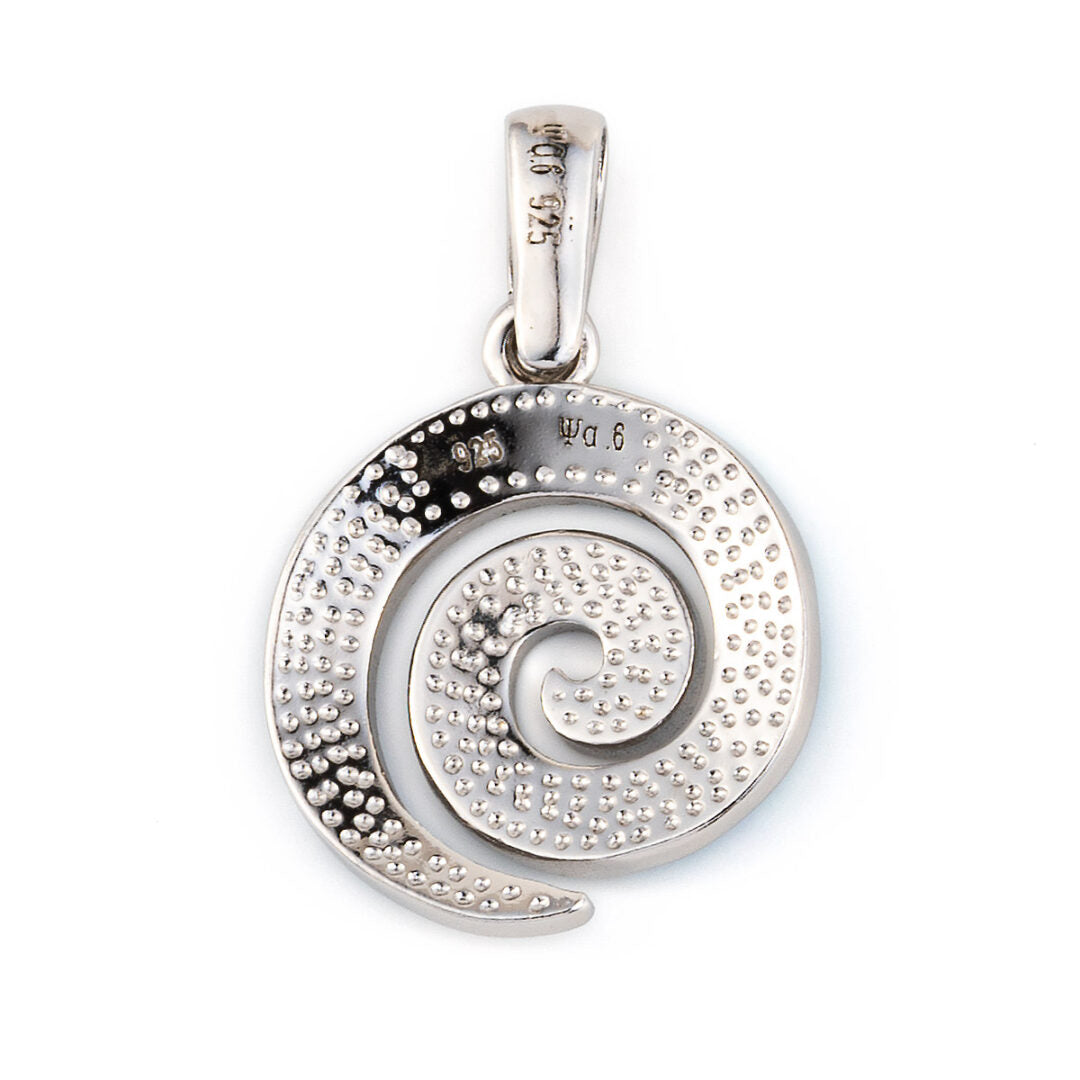 Spiral Pendant - 925 Sterling Silver with Blue Opal