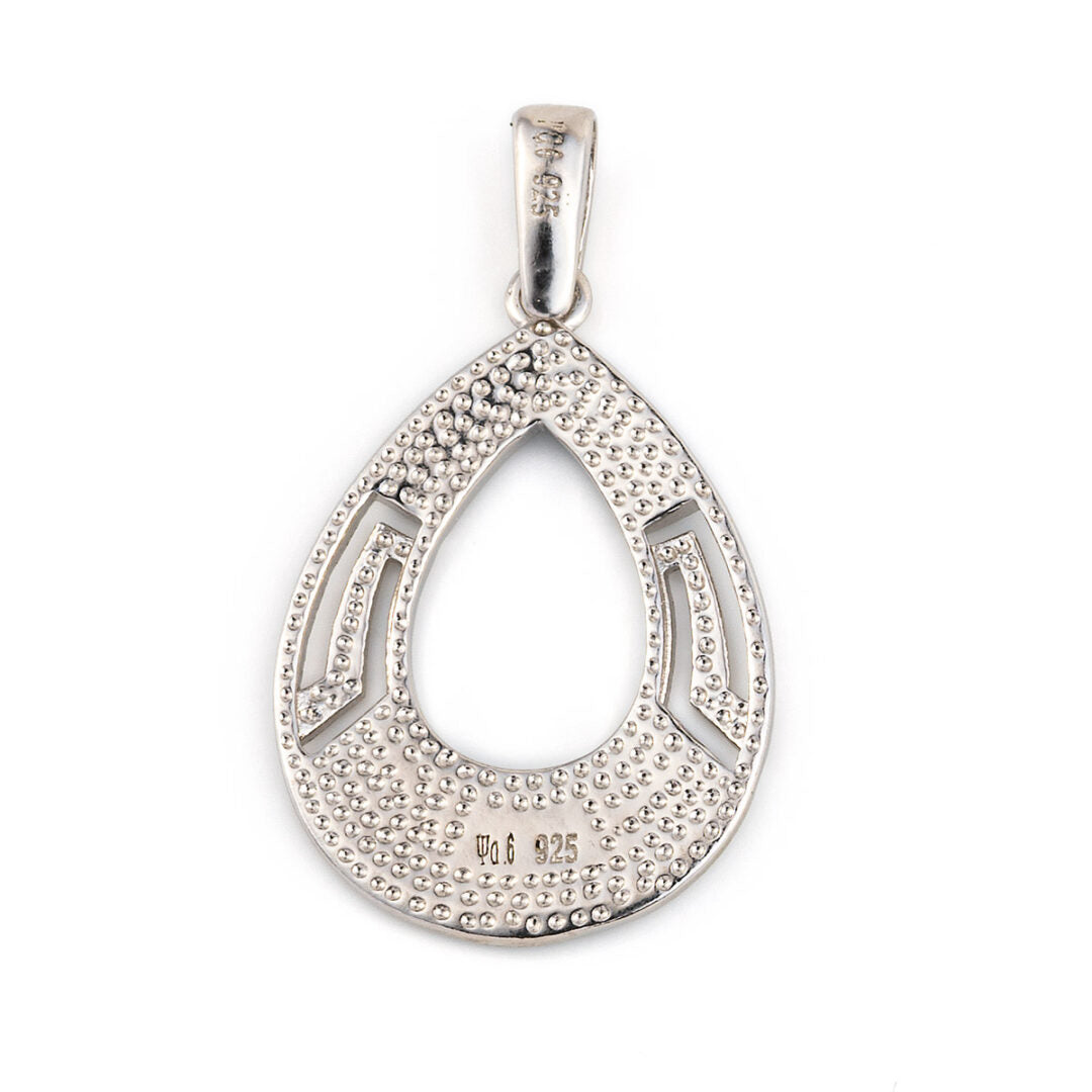 meander pendant - blue opal sterling silver
