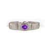 Greek Key Meander Bracelet with Zircon – 925 Sterling Silver — Purple