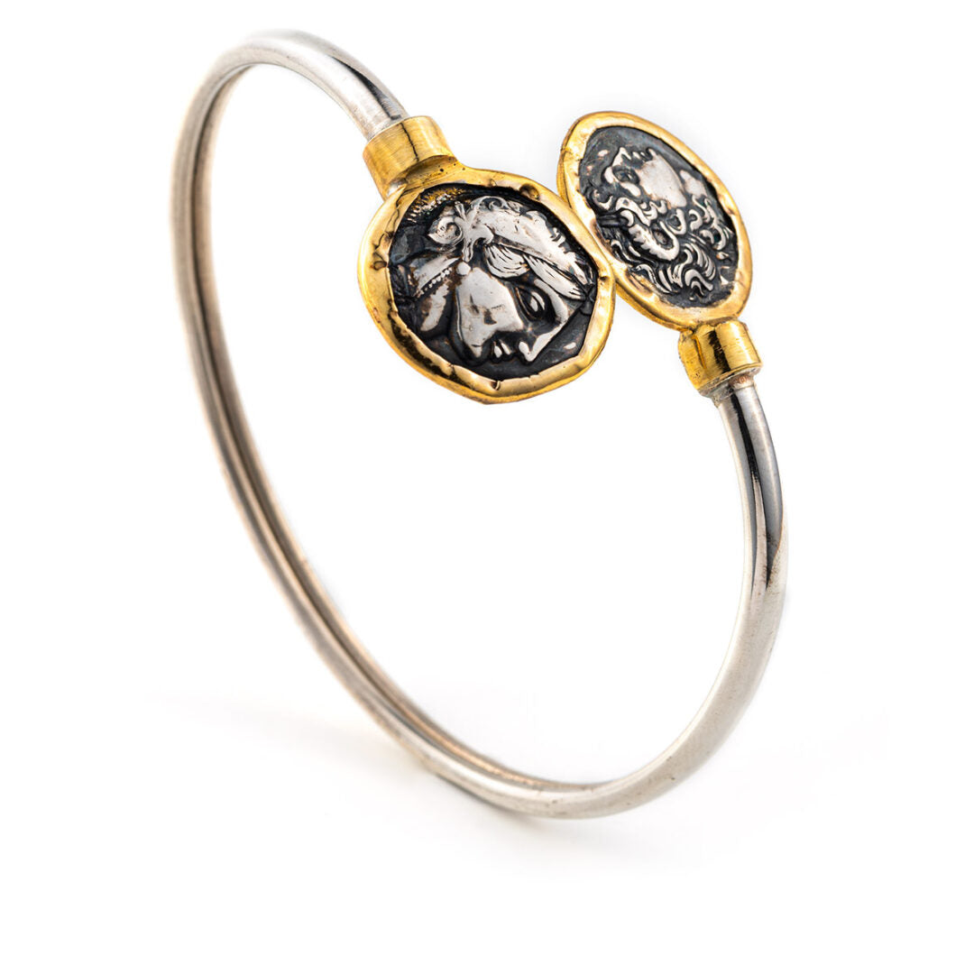 Athena and Alexander the Great Bracelet - 14K Gold and 925 Sterling Silver