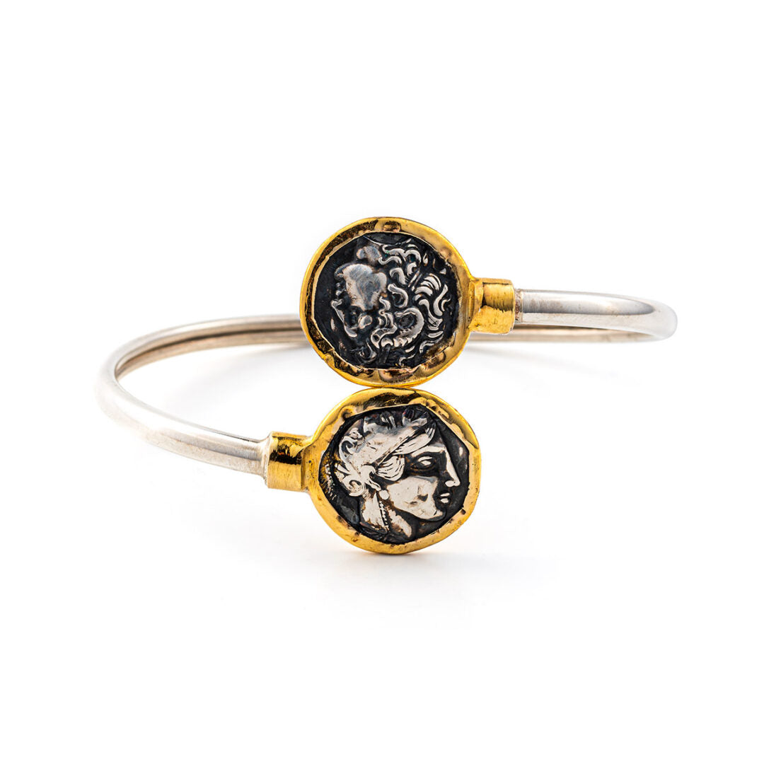 Athena and Alexander the Great Bracelet - 14K Gold and 925 Sterling Silver