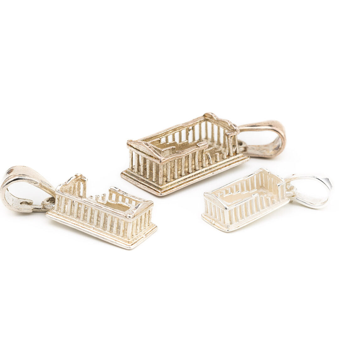 Parthenon Charm Sterling Silver Pendant