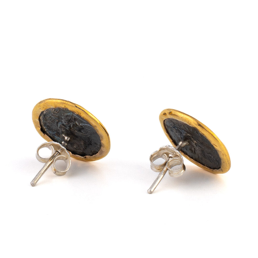 14K Gold Sterling Silver Alexander the Great Earrings