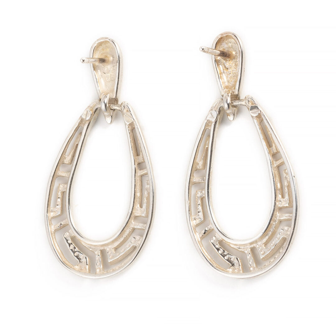 Meander Dangle Earrings - Sterling Silver
