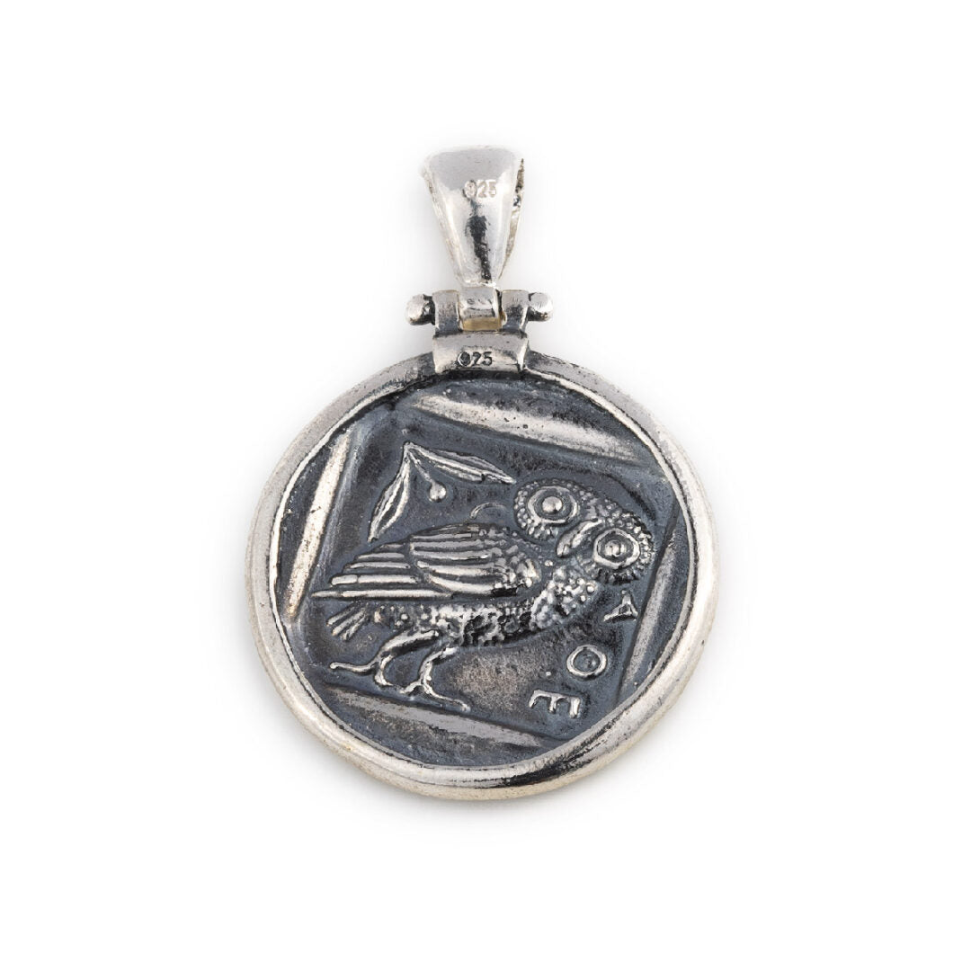Ancient Greek Coin Athena Owl Tetradrachm - 925 Sterling Silver