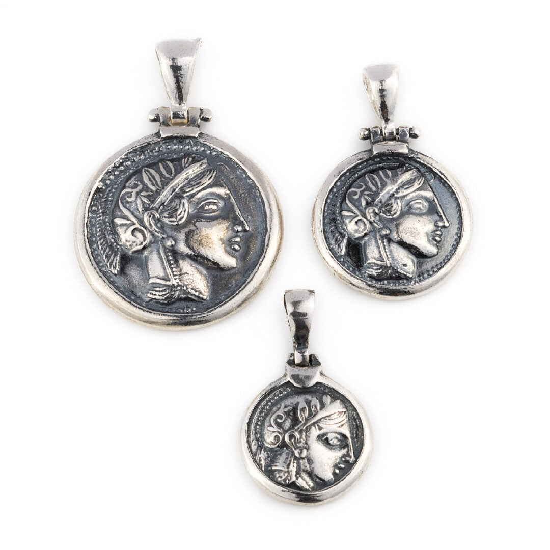 Ancient Greek Coin Athena Owl Tetradrachm - 925 Sterling Silver