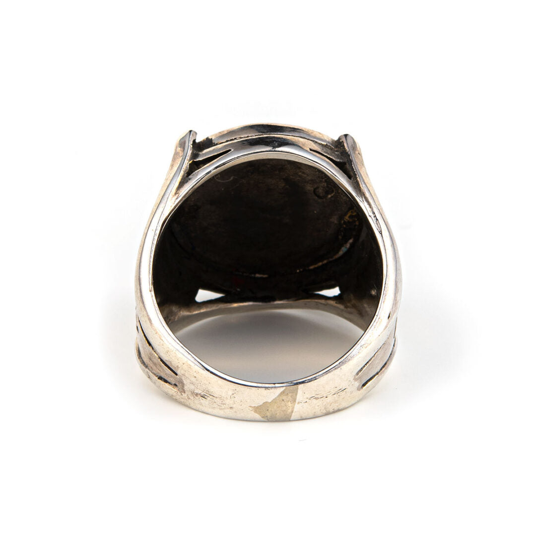 Spartan Shield Ring - 14K Gold and Sterling Silver