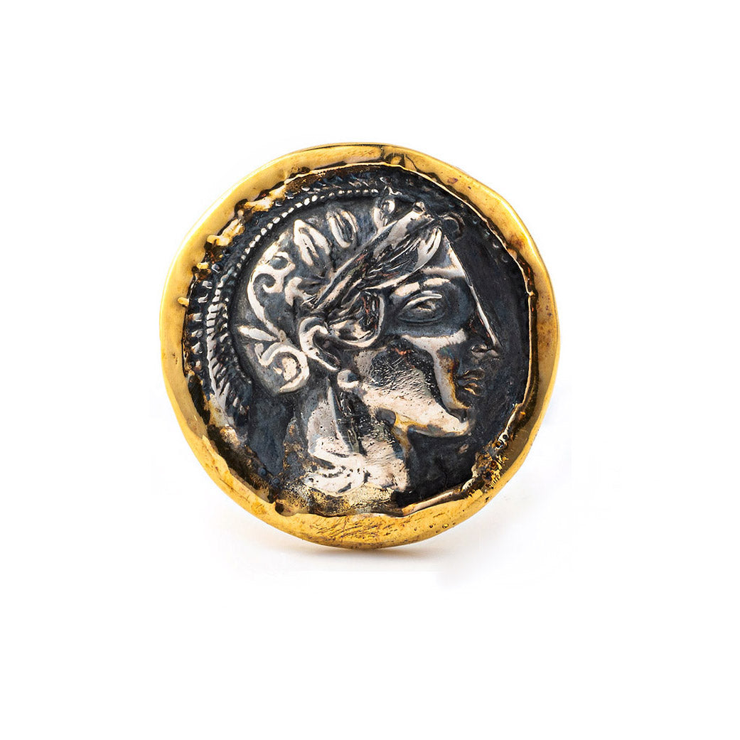 Δαχτυλίδι Θεά Αθηνά - 14Κ Χρυσό και Ασήμι 925