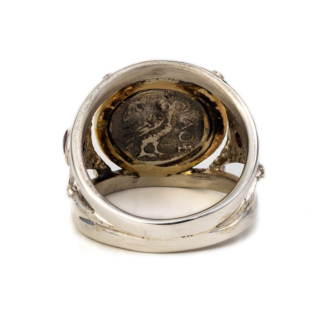 Goddess Athena Ring - 14K Gold and 925 Sterling Silver