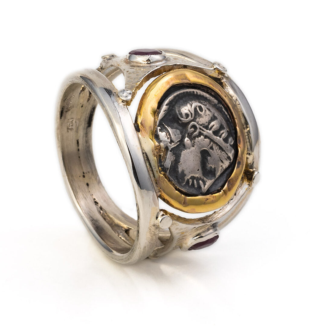 Goddess Athena Ring - 14K Gold and 925 Sterling Silver