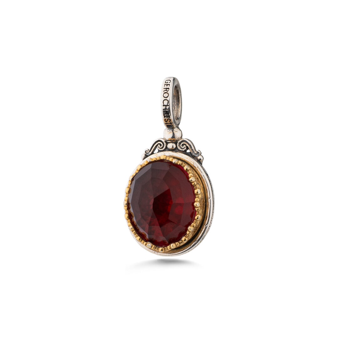 Gerochristo - Iris Oval Pendant with Doublet Gemstone