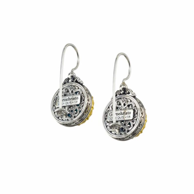 Gerochristo - Iris Big Round Earrings in Sterling Silver with Doublet Gemstones