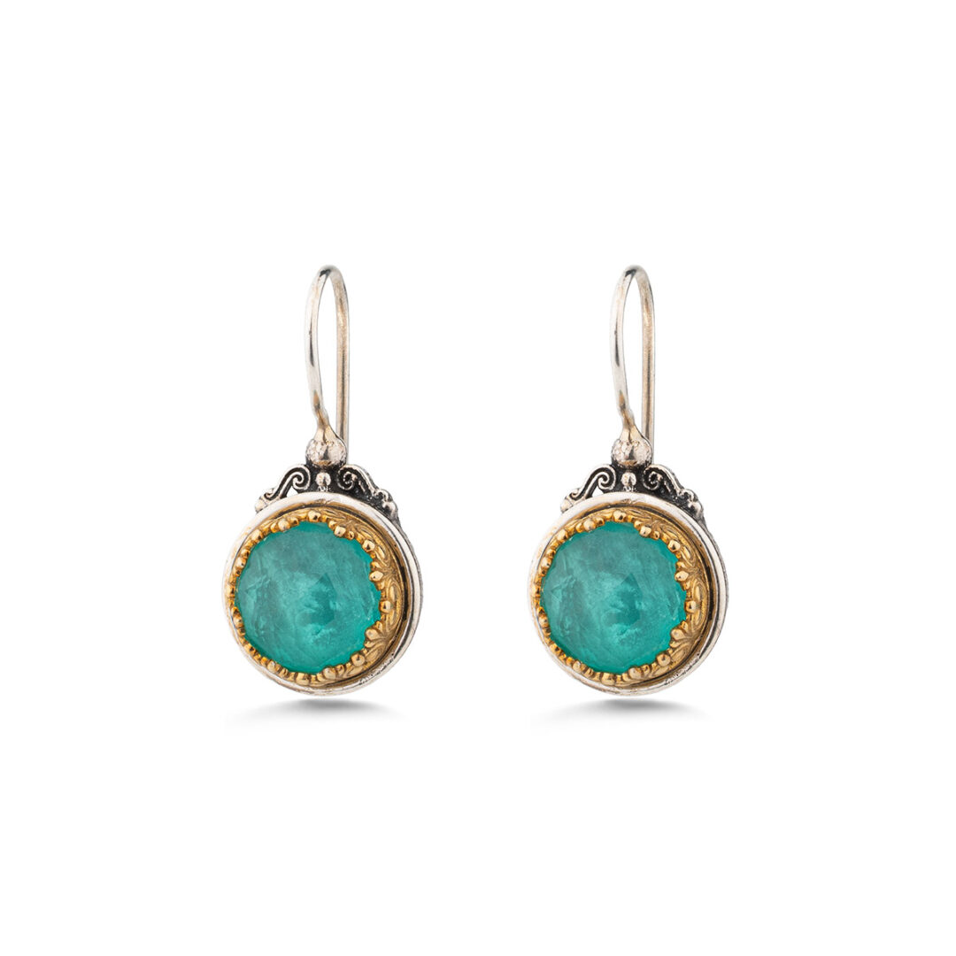 Gerochristo - Iris Earrings in Sterling Silver with Amazonite