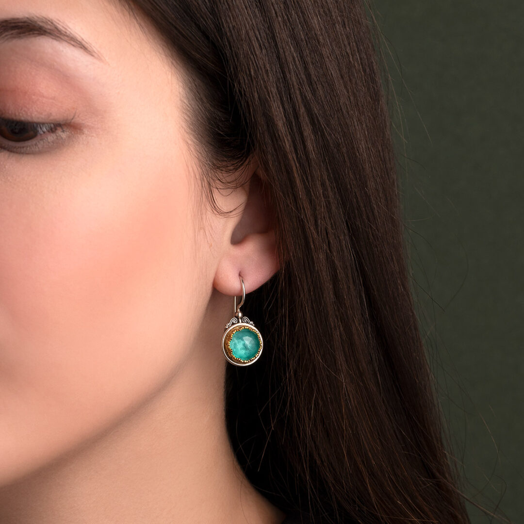 Gerochristo - Iris Earrings in Sterling Silver with Amazonite